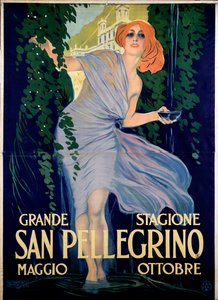 サンペレグリノ スパ シティ、イタリアの広告ポスター 作： Leopoldo Metlicovitz
