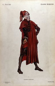 ジャコモ・プッチーニ (1858-1924) のオペラ「Il trittico」(トリプティク) のジャンニ・スキッキの衣装 - 1919 作： Leopoldo Metlicovitz