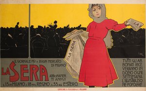 夜。 ミラノで最も安い新聞、1892 年。