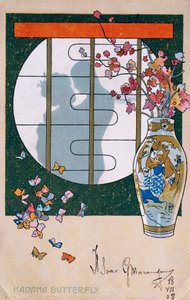 ブレシアでの「蝶々夫人」初演時に作成されたポストカード 作： Leopoldo Metlicovitz