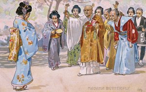 ブレシアでの「蝶々夫人」の初演のために作成されたポストカード
