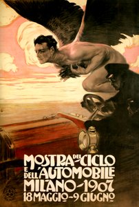 Cartaz para o Salão de Carros e Bicicletas, Milão 18 de maio a 9 de junho