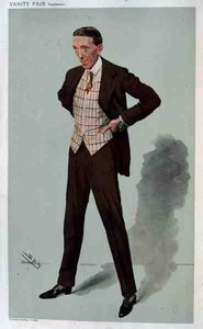 ジェラルド・デュ・モーリア（1873-1934）の「スパイ」漫画「ジェラルド」（『ヴァニティ・フェア』1907年12月25日号より）（カラーリトグラフ版 作： Leslie Matthew Ward