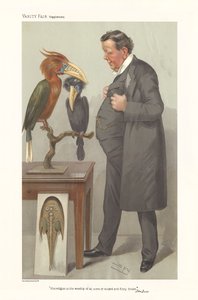 レイ・ランケスター教授-立って鳥を見ている肖像画 作： Leslie Matthew (1851 1922) Ward