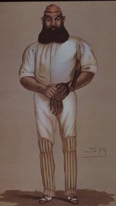 クリケットのヒーロー、W.G.グレース（『ヴァニティ・フェア』誌に掲載された風刺画 作： Leslie Matthew Ward