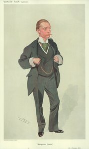 ハロルドJテナント、MP、危険な取引、1909年12月23日、バニティフェア漫画 作： Leslie Matthew Ward