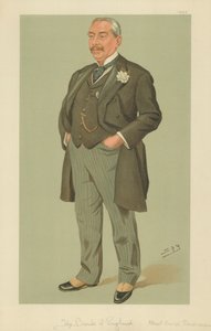 イングランド銀行、アルバートジョージサンデマン氏、1895年9月12日、バニティフェア漫画 作： Leslie Matthew Ward