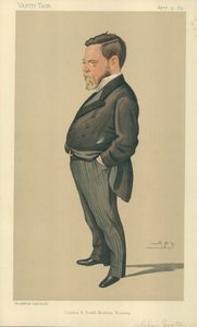 チャールズスコッター氏、ロンドンおよびサウザーウエスタン鉄道、1891年4月4日、バニティフェア漫画 作： Leslie Matthew Ward