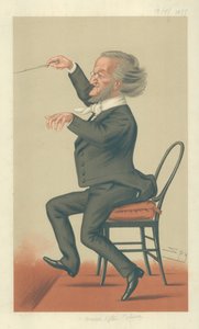 リチャードワーグナー、「未来の音楽」、1877年5月19日、バニティフェアの漫画 作： Leslie Matthew Ward