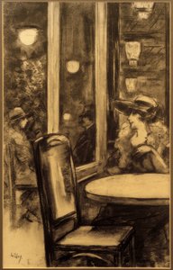 バウアーカフェで 作： Lesser Ury