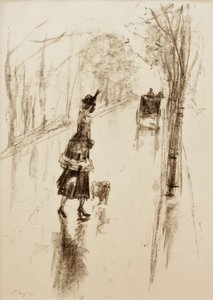 犬を持つ少女 作： Lesser Ury