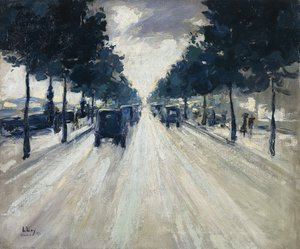 堤防、ロンドン、1926 作： Lesser Ury
