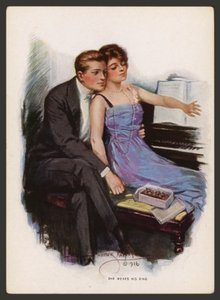 彼女は彼の指輪をはめている（カラーリトグラフ） 作： Lester Ralph