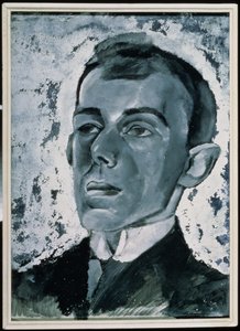 詩人オシップ・マンデルスタム (1891-1938) の肖像 (紙にガッシュ) 作： Lev Aleksandrovitc Bruni