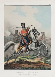 ハサー連隊のカラビニエ、1830年代 作： Lev Alexandrovich Belousov