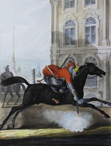 ライフガードのユンカーコーカサス山中隊、1829年 作： Lev Alexandrovich Belousov