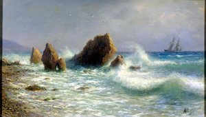 リヴァディア海岸で、1895年。 作： Lev Felixovich Lagorio