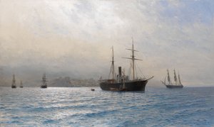 18771878のロシア-トルコ戦争後のボスポラス海峡の入り口にあるロシアの船 作： Lev Felixovich Lagorio