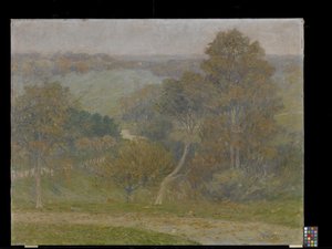 Hill And Hollow (キャンバスに油彩) 作： Lewis Henry Meakin