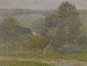 ヒルとホロー、1896年頃（キャンバスに油彩） 作： Lewis Henry Meakin