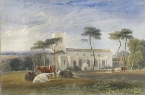 ビッダルフ教会：水彩画、ND [c1830-1840] 作： Lewis John Wood