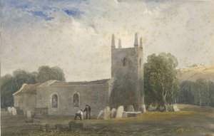 バタートン教会：水彩画、ND [c1830-1840] 作： Lewis John Wood