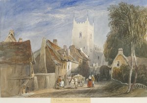 チードル教会：水彩画、nd [c1830-1840] 作： Lewis John Wood