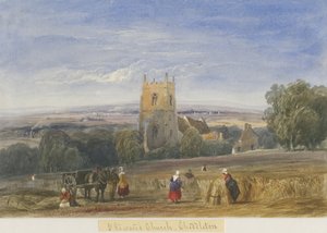 チェドルトン教会：水彩画、ND [c1830-1840]