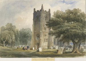 エラストーン教会：水彩画、ND [c1830-1840] 作： Lewis John Wood