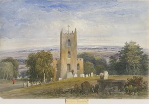 エンドン教会：水彩画、nd [c1830-1840]（絵画） 作： Lewis John Wood