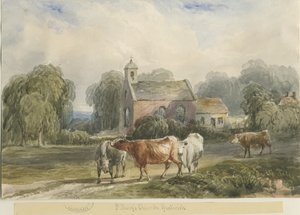 グラチッチ教会：水彩画、ND [c1830-1840] 作： Lewis John Wood