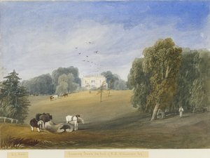 グリーンウェイバンク-ホール：水彩画、ND [c 1840] 作： Lewis John Wood