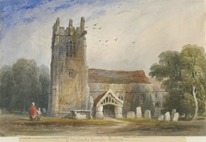 ホートン教会：水彩画、ND [c1840]
