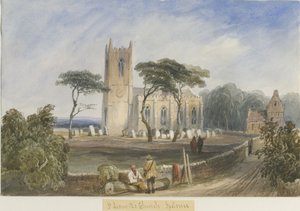イプストーンズ教会：水彩画、ND [c1830-1840] 作： Lewis John Wood