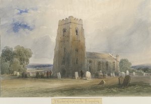 キングスレー教会：水彩画、ND [c1830-1840] 作： Lewis John Wood
