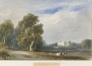 キングストーン-マナーハウス：水彩画、ND [c1830-1840] 作： Lewis John Wood
