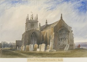 ネギ教会：水彩画、nd [c1830-1840] 作： Lewis John Wood