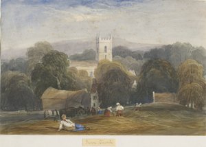 シーン教会：水彩画、nd [c1830-1840] 作： Lewis John Wood
