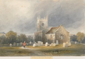 滝の教会：水彩画、nd [c1830-1840] 作： Lewis John Wood