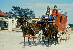 テキサス州ブラケットビルのアラモ・ビレッジに復元された駅馬車（写真 作： Unbekannt Unbekannt