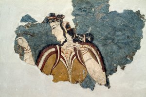 女性像を描いたフレスコ画断片（ギリシャ・ミケーネ） ミケーネ文明の時代 作： Unbekannt Unbekannt
