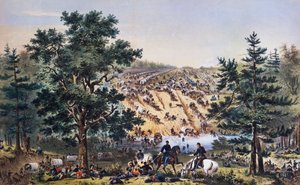 ジョージ・ブリントン・マクレランの退却、ベア・クリークの浅瀬、ポトマック軍、1862年7月、ジョン・バジャー・バシェルダーの描いた絵、バフォードの彫版、アメリカ南北戦争、アメリカ 作： Unbekannt Unbekannt