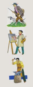 画家であり鍛冶屋であるハンターが描く 作： Unbekannt Unbekannt