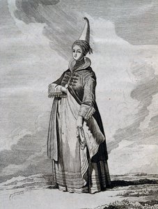 アイスランドの女性、イヴ＝ジョゼフ・ド・ケルゲレン＝トレマレック（1734-1797）の「1767年から1768年にかけての北海航海」の版画。 作： Unbekannt Unbekannt