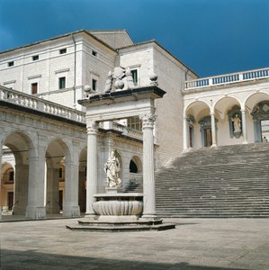 イタリア、ラツィオ州、フロジノーネ県、カッシーノ、モンテ・カッシーノ修道院、大階段と井戸 作： Unbekannt Unbekannt