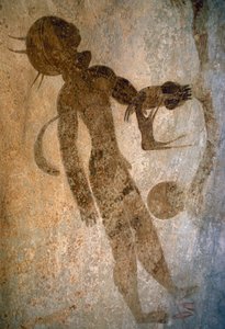 泳ぐ男、岩絵、タッシリ・ナジェール（ユネスコ世界遺産登録