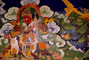 インド、ラダック、ラマユルのラマイスト僧院の壁画