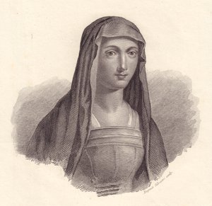 イタリアの彫刻家プロパーツィア・デ・ロッシ（1490-1530）の肖像、エウジェニオ・シルヴェストリによる銅版画 作： Unbekannt Unbekannt