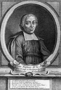 聖ヨハネ・バプティスト・ドゥ・ラ・サール（1651-1719）の肖像（フランスの司祭、教育改革者、キリスト教学校の兄弟姉妹協会の創設者）、エングレーヴィング 作： Unbekannt Unbekannt