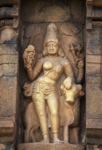 インド、タミル・ナードゥ州、ガンガイコンダ・チョラプラム、ブリハディスヴァラ寺院、パールヴァティを描いたレリーフ 作： Unbekannt Unbekannt